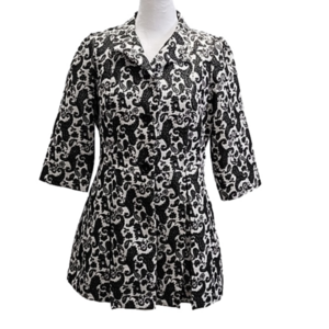 ETHYL COAT SIZE MEDIUM BLACK &WHITE PAISLEY